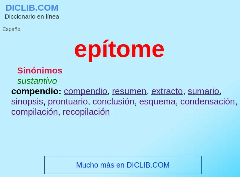 What is epítome - meaning and definition