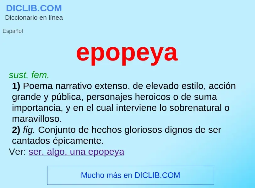 What is epopeya - meaning and definition