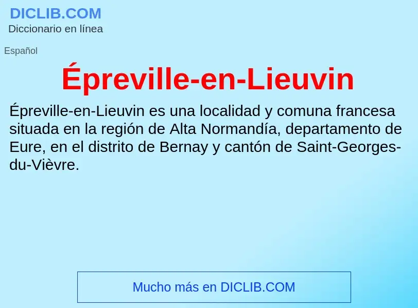 ¿Qué es Épreville-en-Lieuvin? - significado y definición