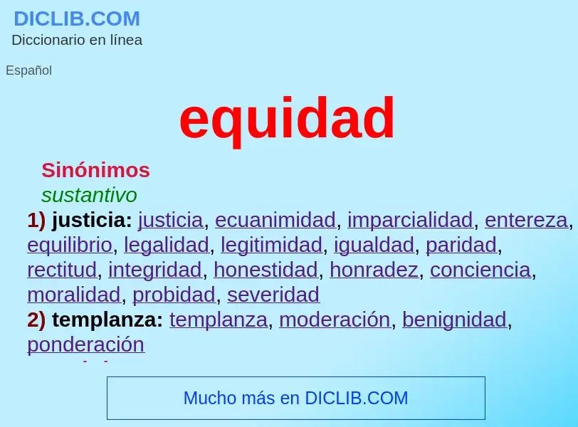 Was ist equidad - Definition