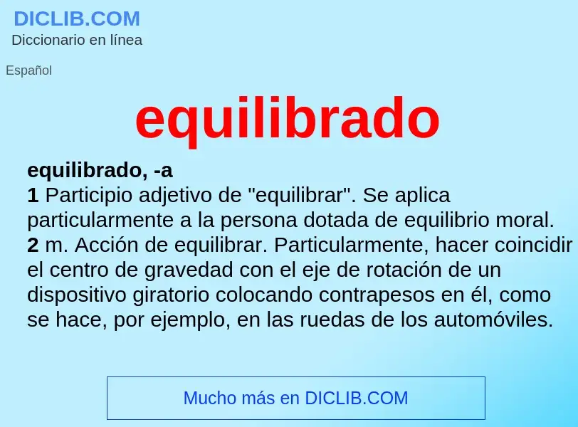 Che cos'è equilibrado - definizione