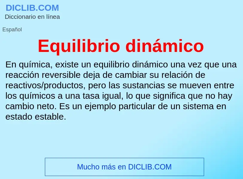 O que é Equilibrio dinámico - definição, significado, conceito