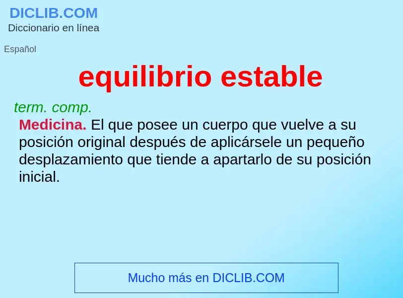 Che cos'è equilibrio estable - definizione