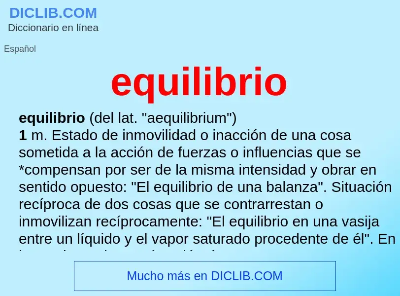 Che cos'è equilibrio - definizione