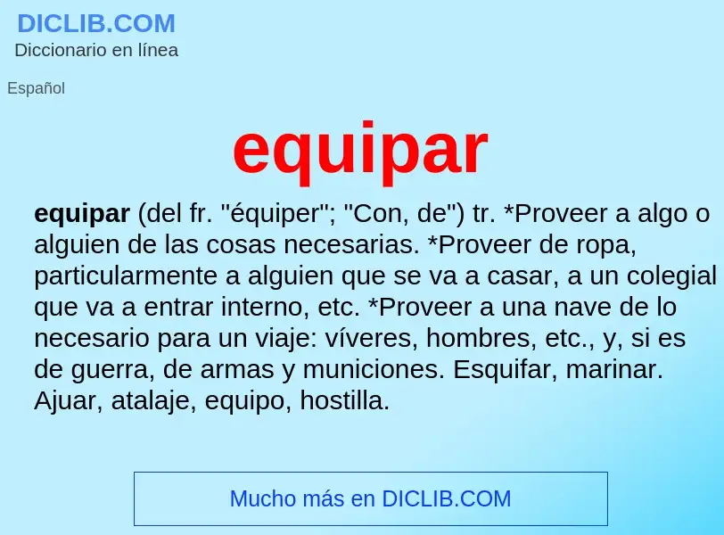 What is equipar - definition