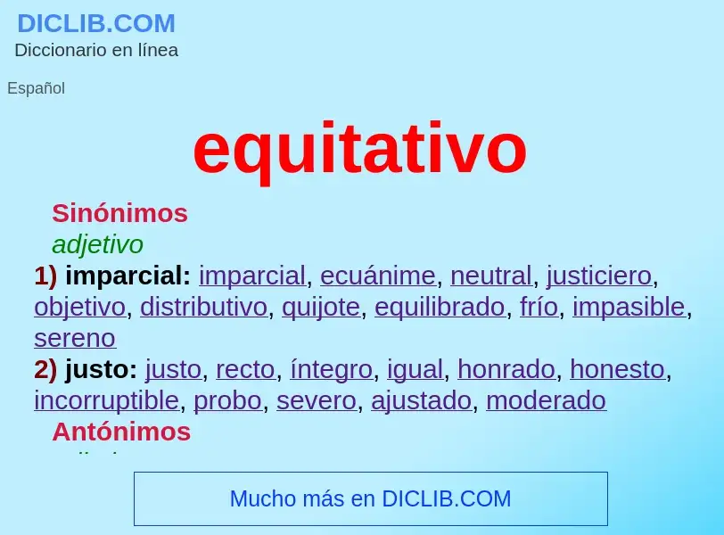 What is equitativo - meaning and definition