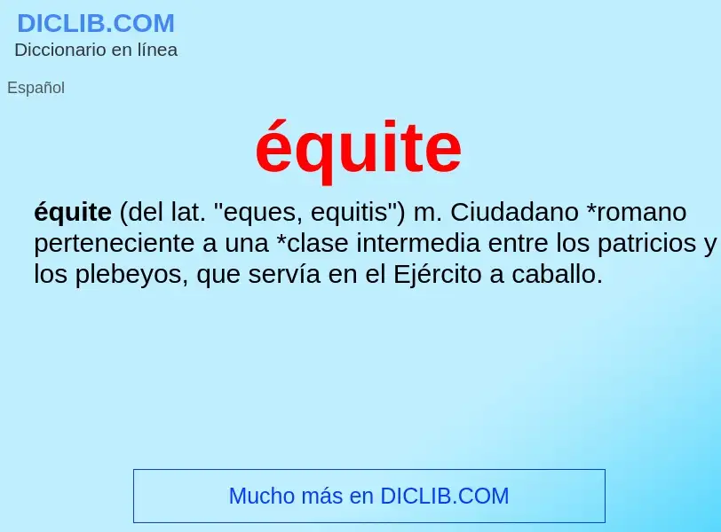 ¿Qué es équite? - significado y definición