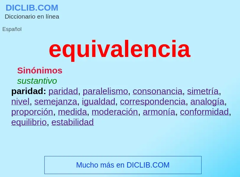 What is equivalencia - meaning and definition