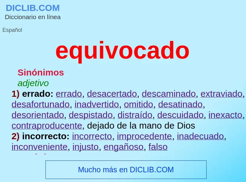 What is equivocado - meaning and definition