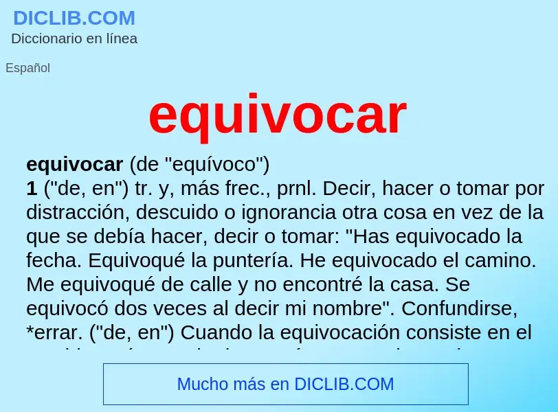 What is equivocar - meaning and definition