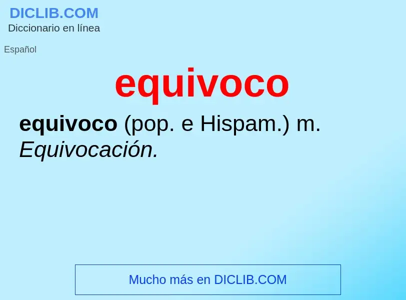 What is equivoco - definition