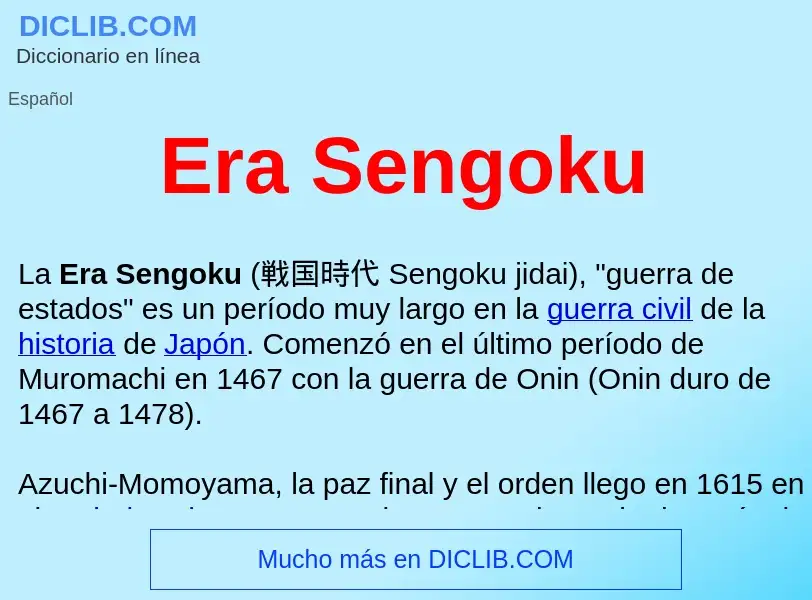 What is Era Sengoku  - definition