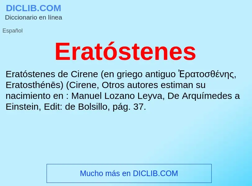 ¿Qué es Eratóstenes? - significado y definición