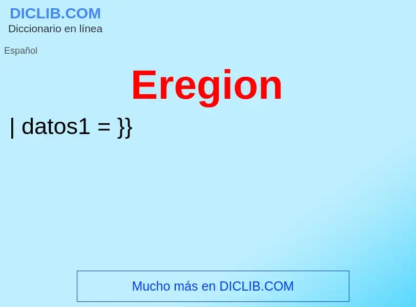 Che cos'è Eregion - definizione