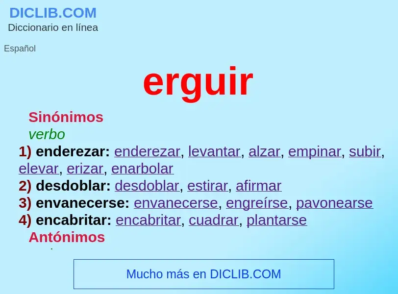 What is erguir - meaning and definition