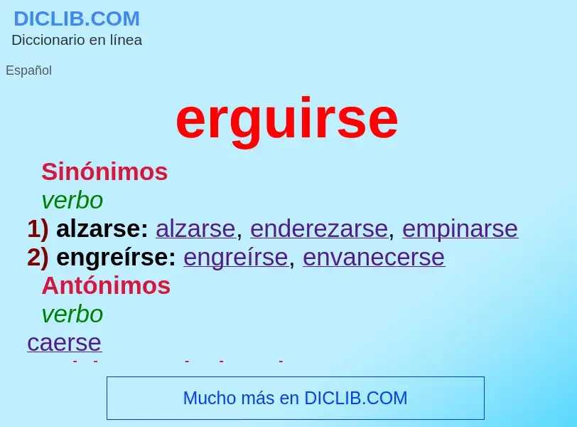 What is erguirse - meaning and definition