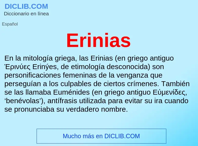 ¿Qué es Erinias? - significado y definición