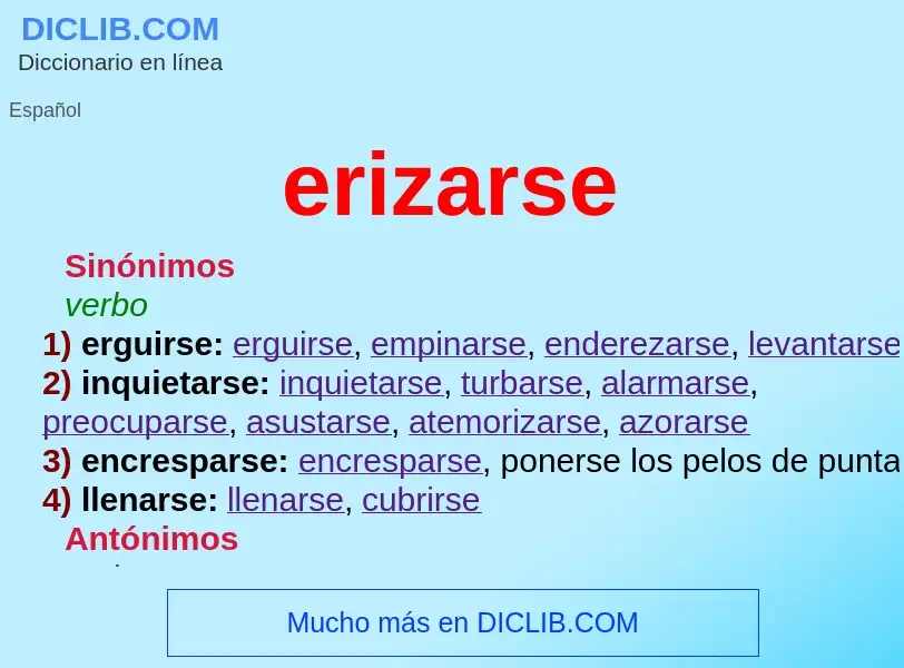 What is erizarse - meaning and definition