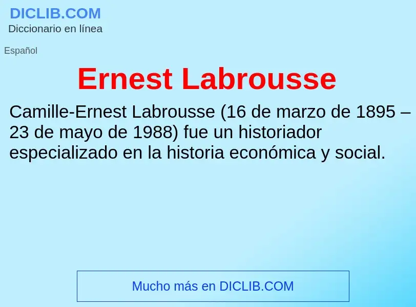 Qu'est-ce que Ernest Labrousse - définition