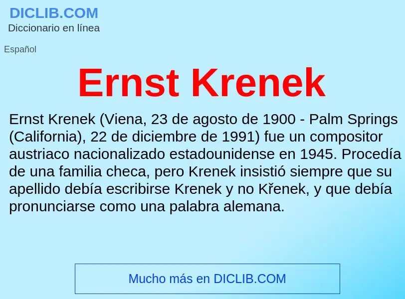 What is Ernst Krenek - definition