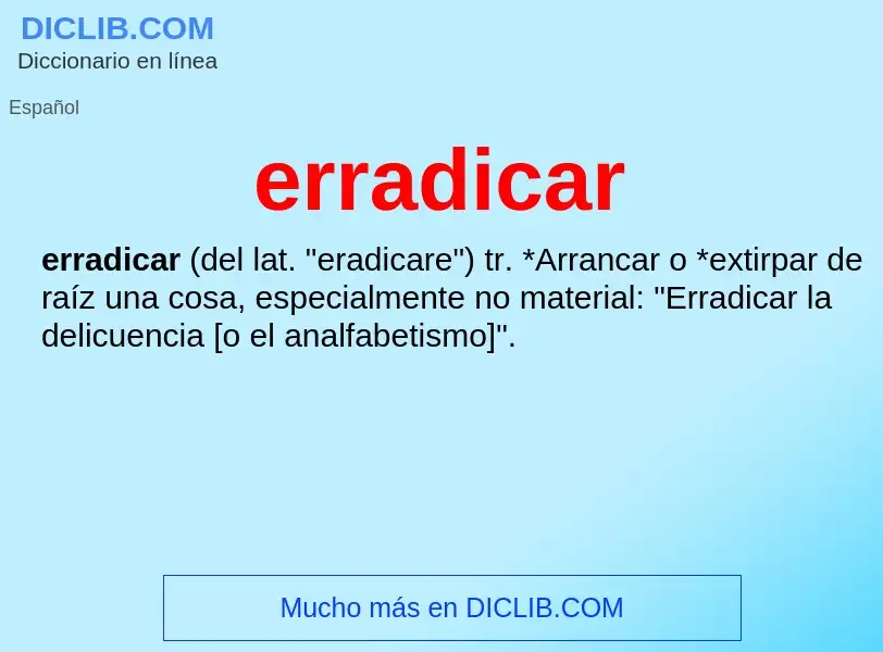 What is erradicar - definition