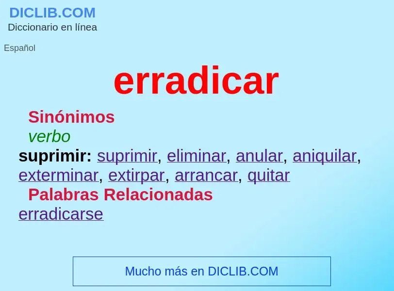 What is erradicar - definition