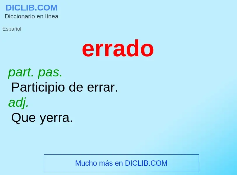 What is errado - meaning and definition