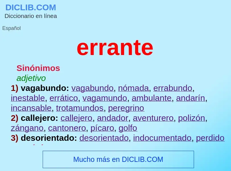 What is errante - definition