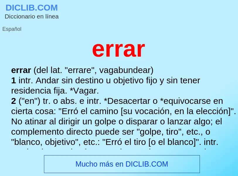 What is errar - definition