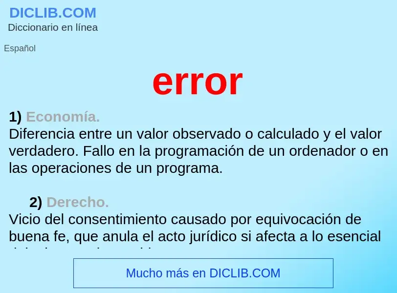 Wat is error - definition