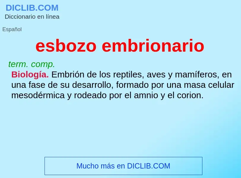 What is esbozo embrionario - definition