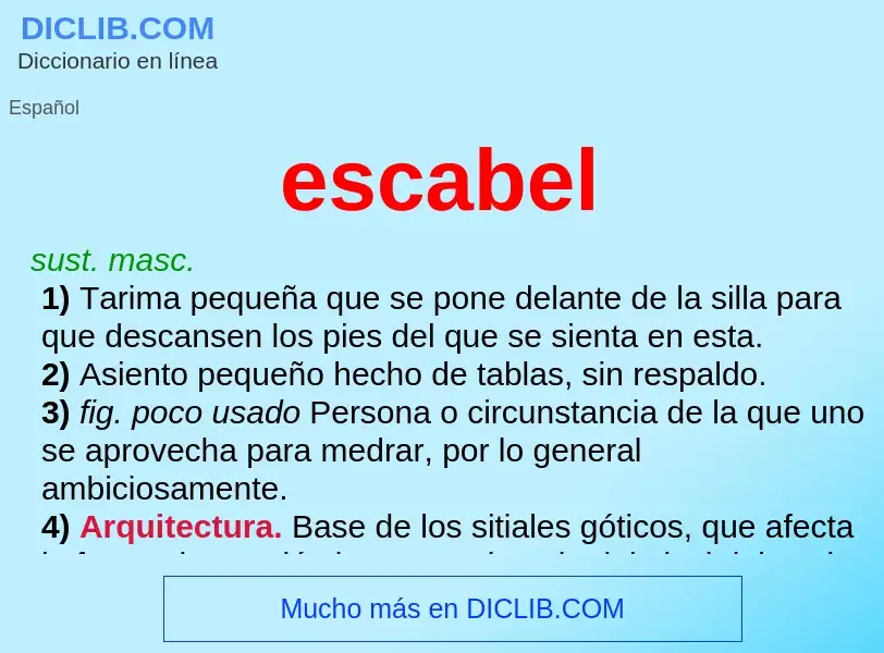 What is escabel - meaning and definition