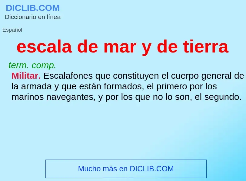 Wat is escala de mar y de tierra - definition