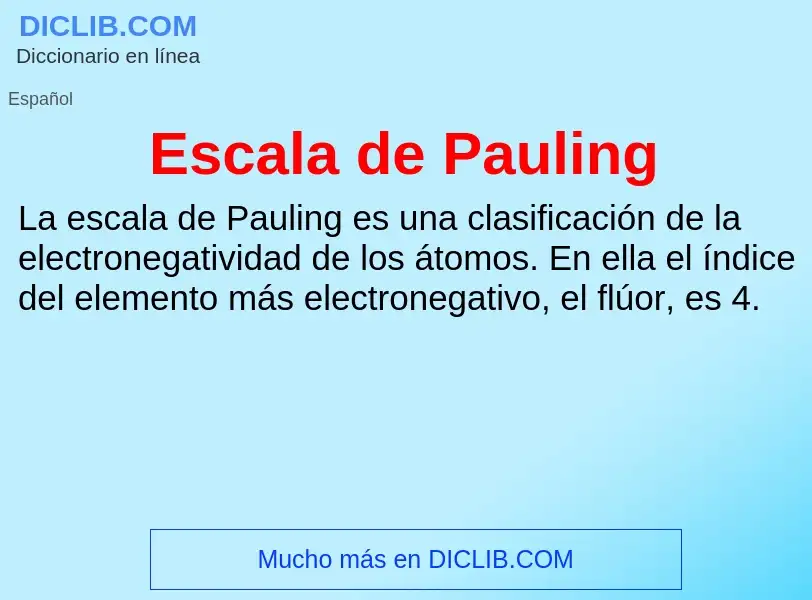 Что такое Escala de Pauling - определение