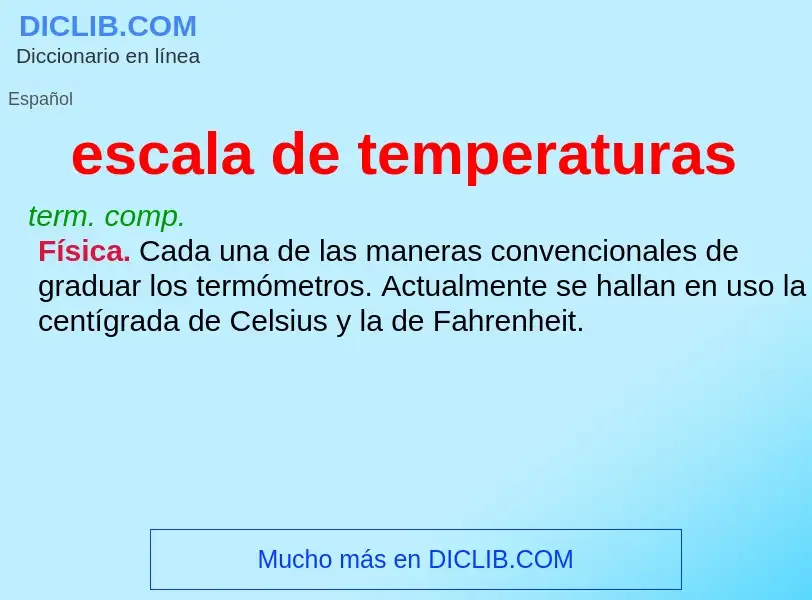 Che cos'è escala de temperaturas - definizione