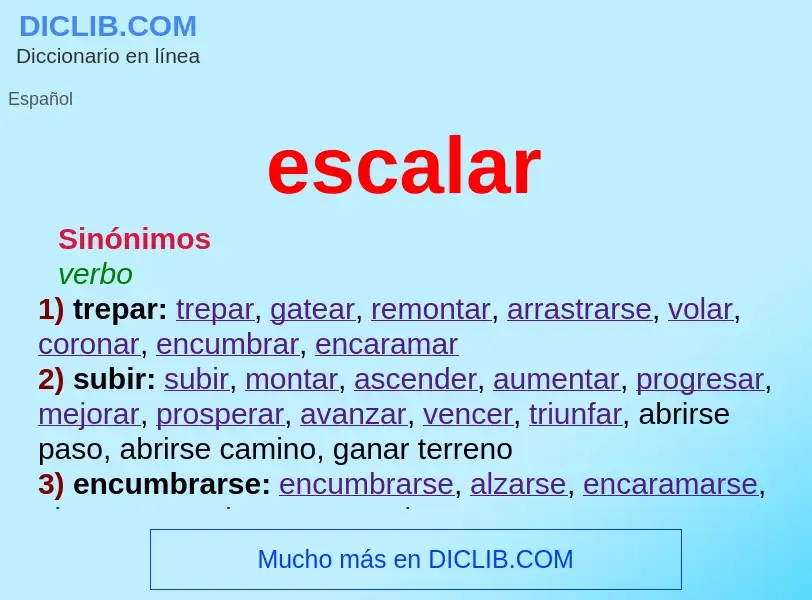 ¿Qué es escalar? - significado y definición