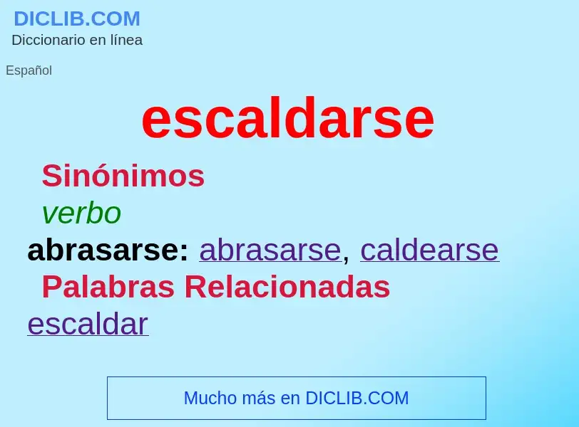 What is escaldarse - definition