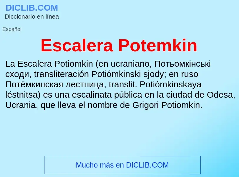 What is Escalera Potemkin - meaning and definition