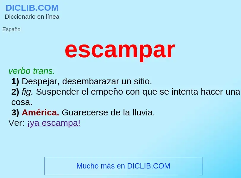 Wat is escampar - definition