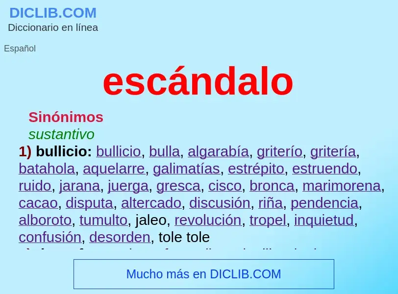 Wat is escándalo - definition