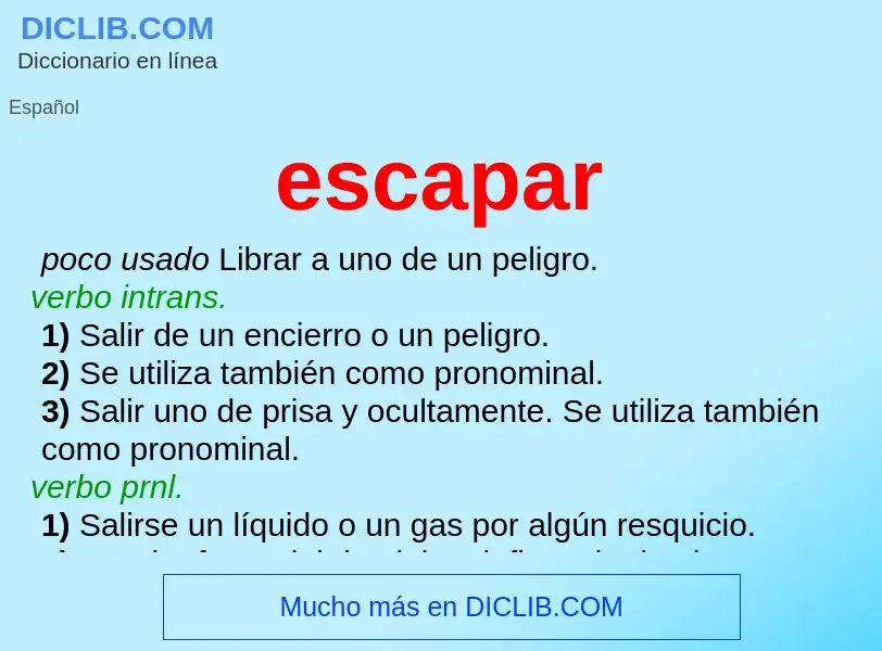 ¿Qué es escapar? - significado y definición