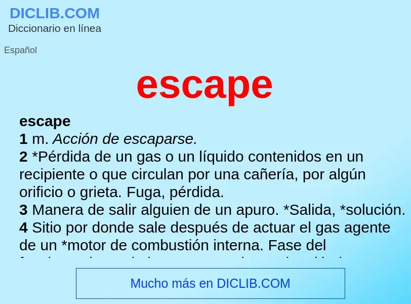 What is escape - meaning and definition