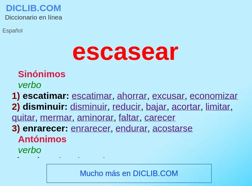 What is escasear - definition