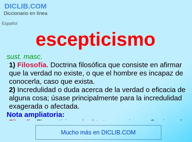 Wat is escepticismo - definition