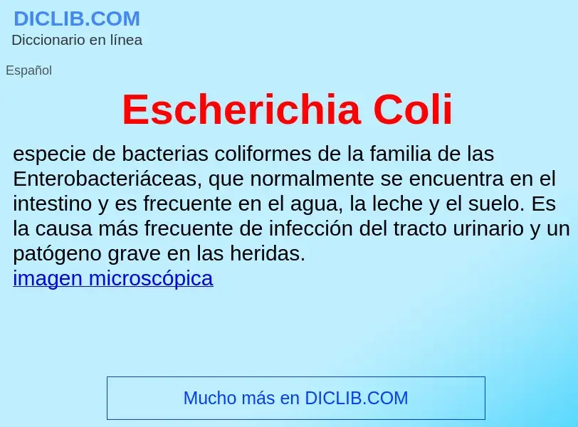 ¿Qué es Escherichia Coli? - significado y definición