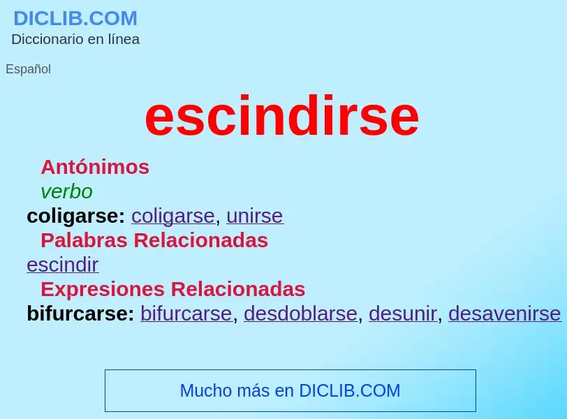 What is escindirse - definition