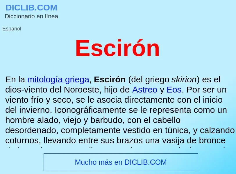 ¿Qué es Escirón ? - significado y definición