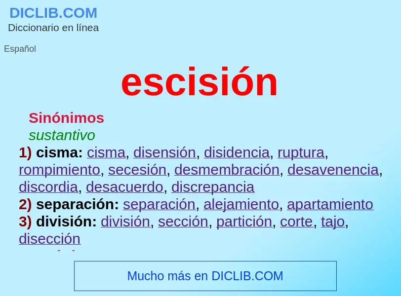 What is escisión - definition