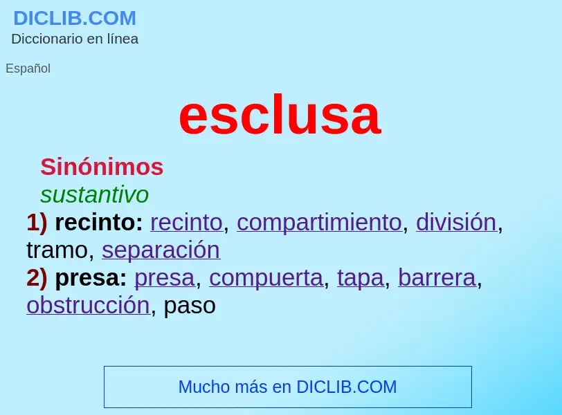 What is esclusa - meaning and definition