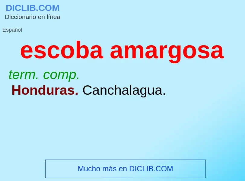 ¿Qué es escoba amargosa? - significado y definición